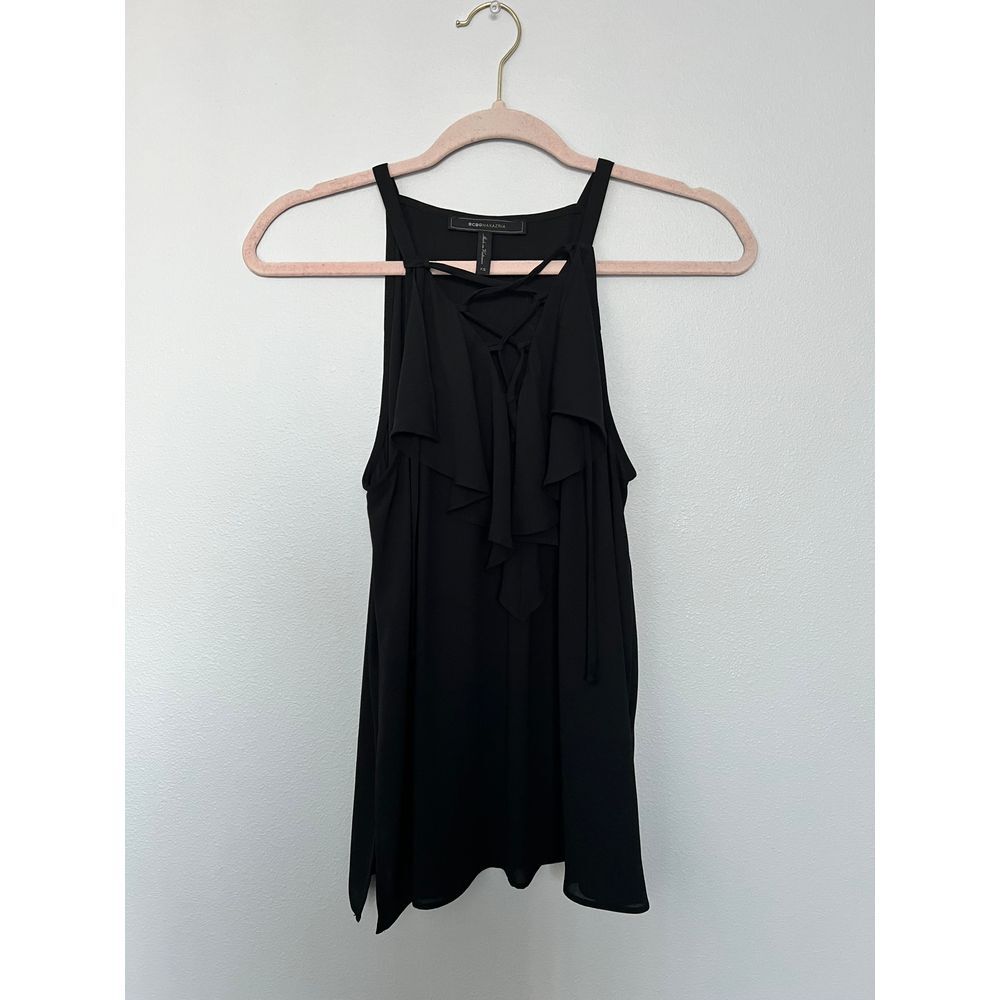 BCBGMAXAZRIA Black Sleeveless Cocktail Dress Strappy Back Detail SX‎
